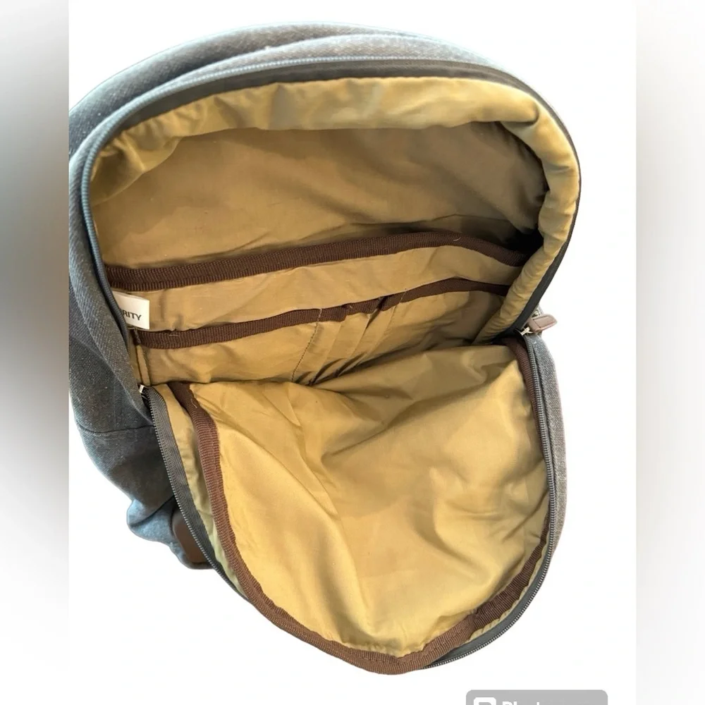 Port Authority branded backpack knapsack blue brown NWOT